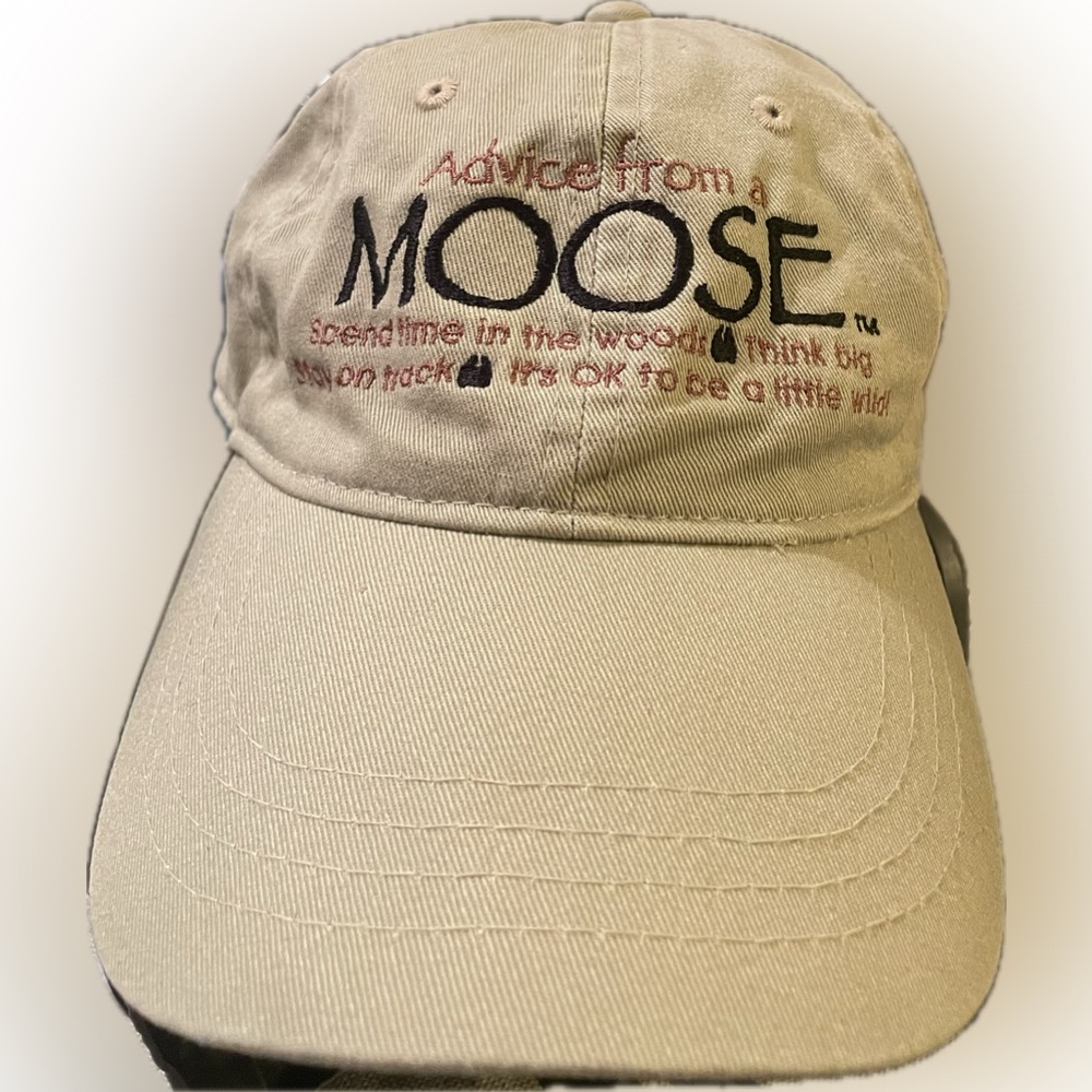 Moose Embroidered Tan Cap